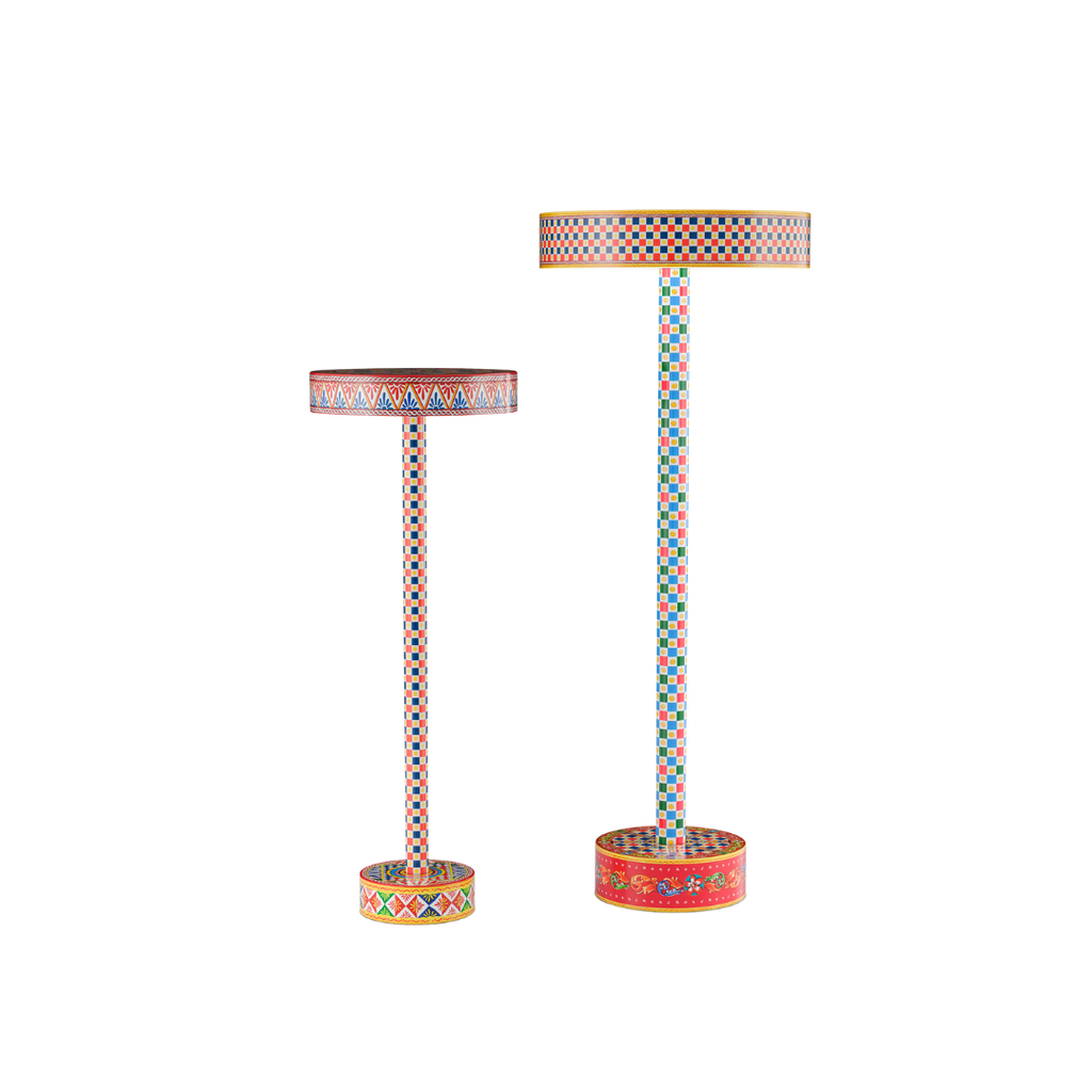 Dolce & Gabbana Casa furniture featuring Carretto or Blu Mediterraneo motifs at Royal Interiors Singapore.