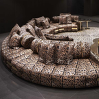 Dolce & Gabbana Casa furniture featuring Carretto or Blu Mediterraneo motifs at Royal Interiors Singapore.