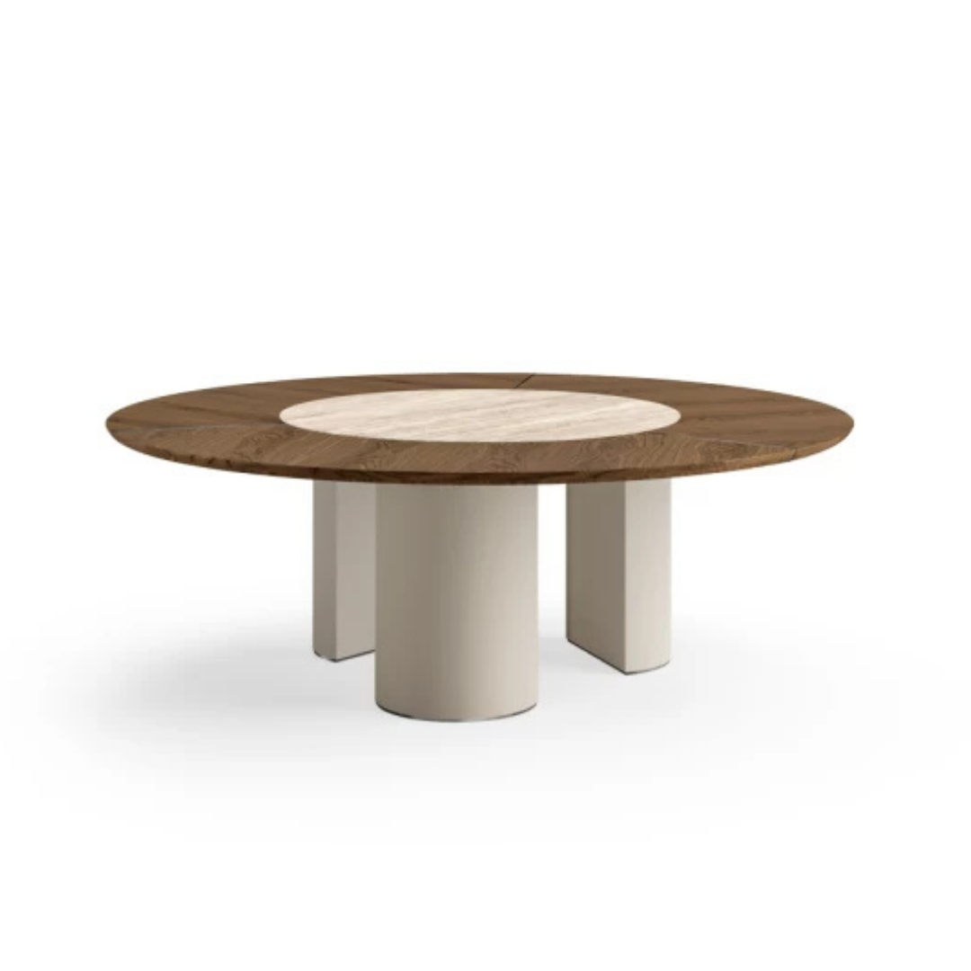 Eforma contemporary Italian furniture featuring sculptural tables and seating crafted in glass, marble, metal, and wood, displayed at Royal Interiors Singapore showroom