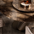 Eforma contemporary Italian furniture featuring sculptural tables and seating crafted in glass, marble, metal, and wood, displayed at Royal Interiors Singapore showroom