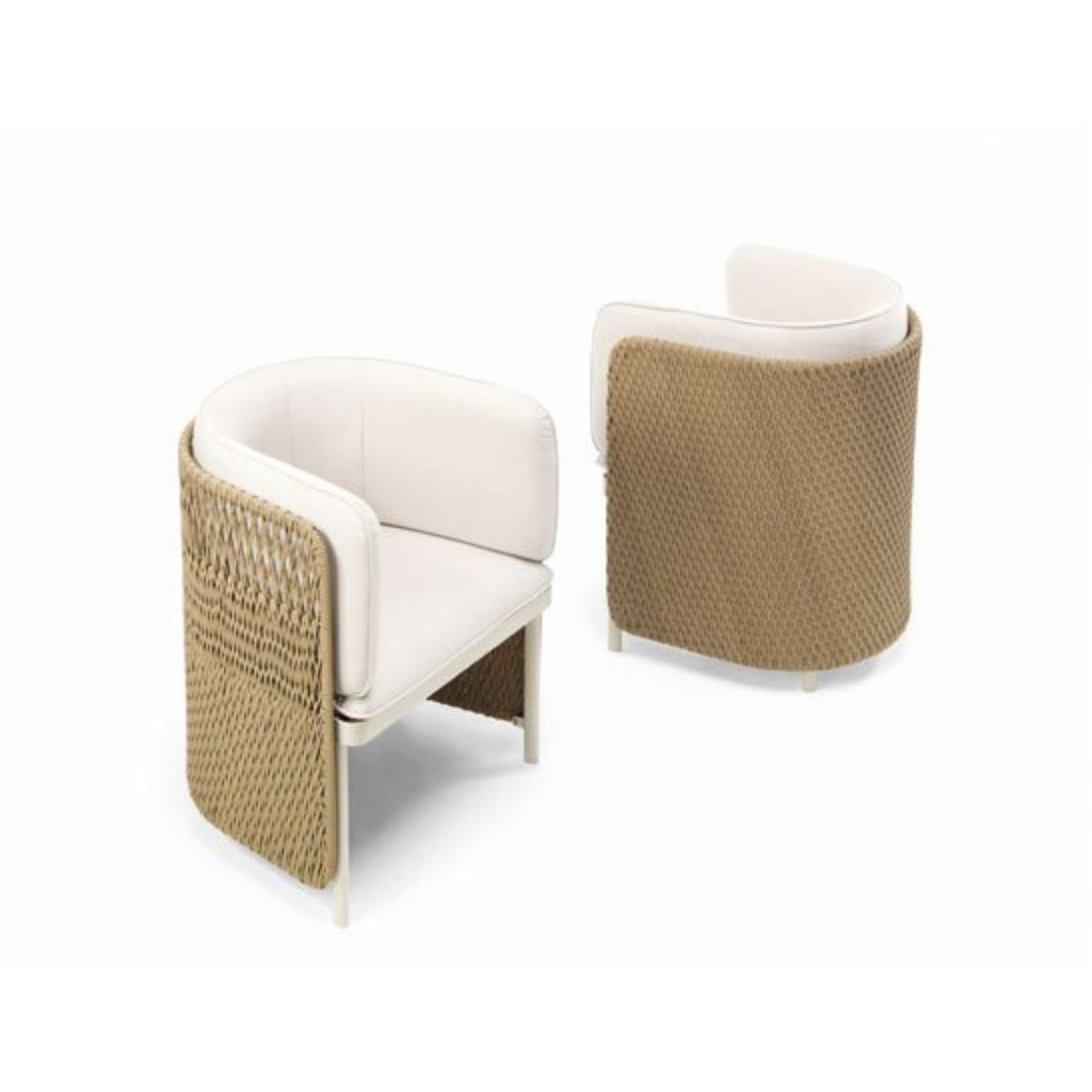 Ethimo Italian outdoor furniture in teak and refined finishes, displayed at Royal Interiors Singapore showroom