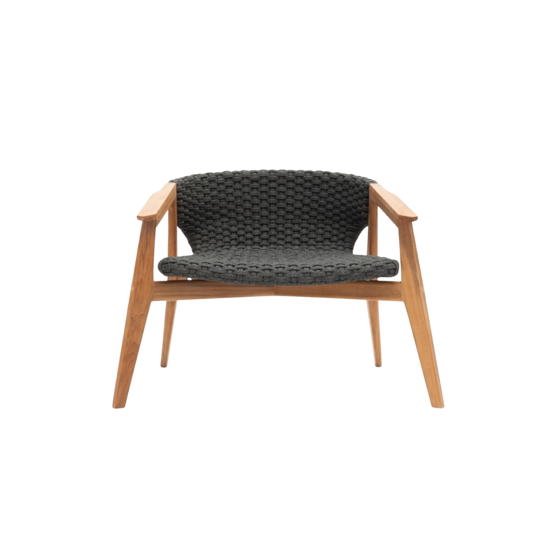 Ethimo Italian outdoor furniture in teak and refined finishes, displayed at Royal Interiors Singapore showroom