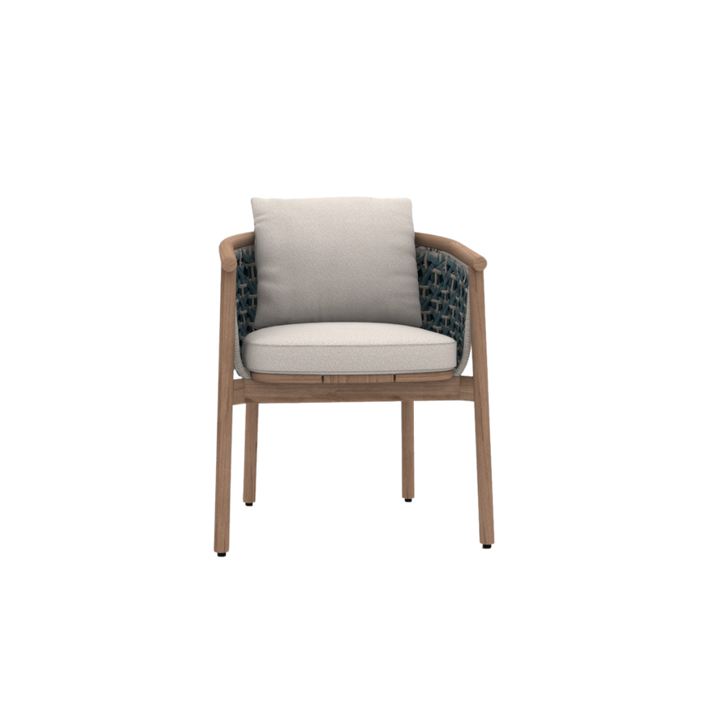 Ethimo Italian outdoor furniture in teak and refined finishes, displayed at Royal Interiors Singapore showroom