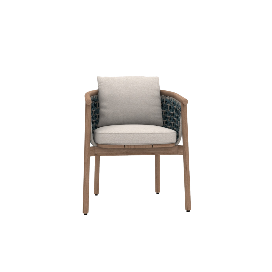 Ethimo Italian outdoor furniture in teak and refined finishes, displayed at Royal Interiors Singapore showroom