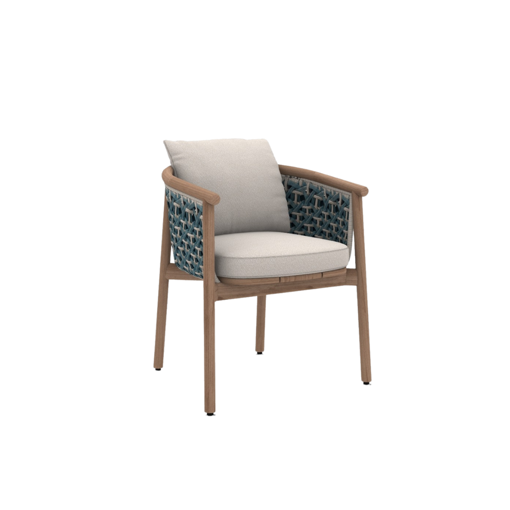 Ethimo Italian outdoor furniture in teak and refined finishes, displayed at Royal Interiors Singapore showroom