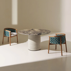 Ethimo Italian outdoor furniture in teak and refined finishes, displayed at Royal Interiors Singapore showroom