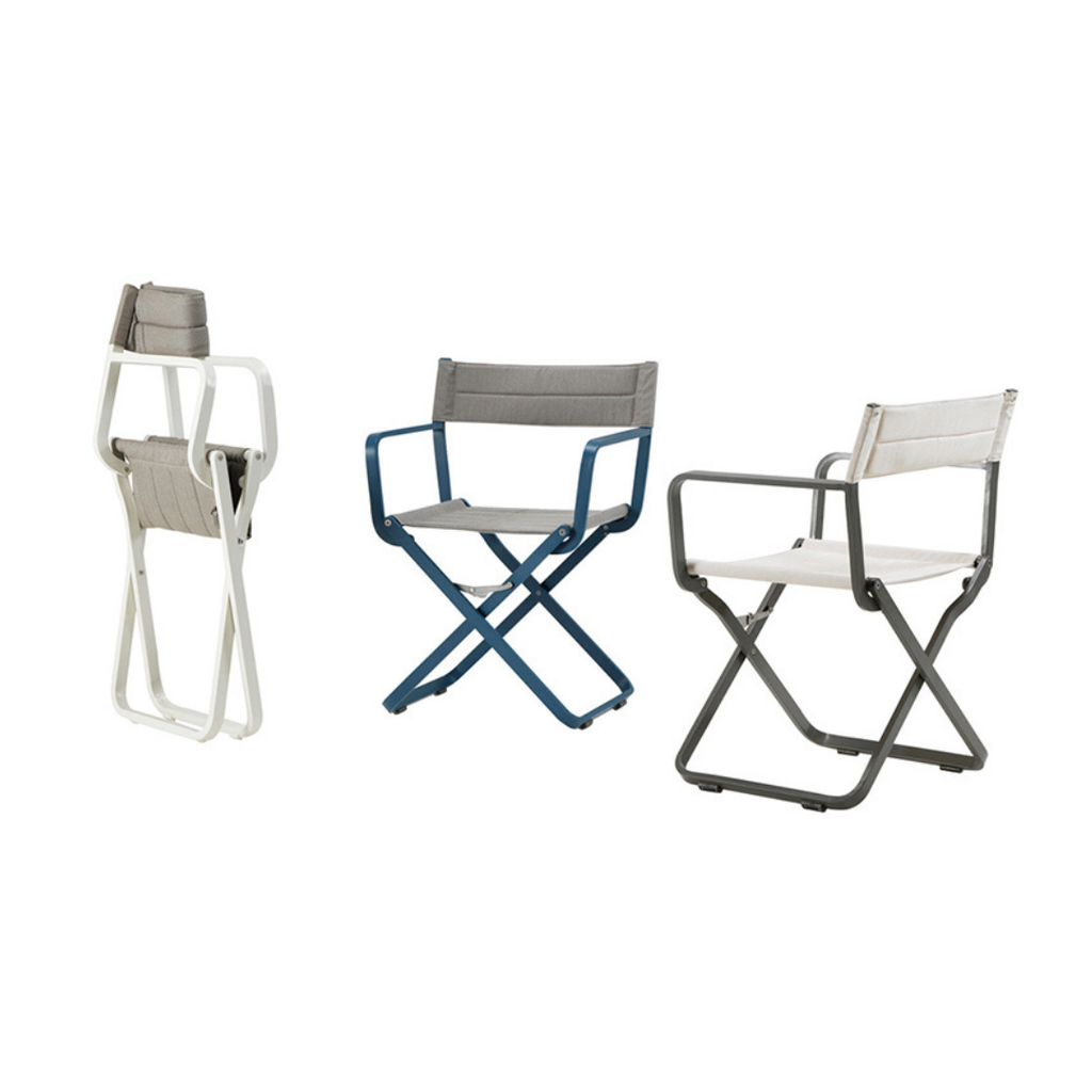 Ethimo Italian outdoor furniture in teak and refined finishes, displayed at Royal Interiors Singapore showroom