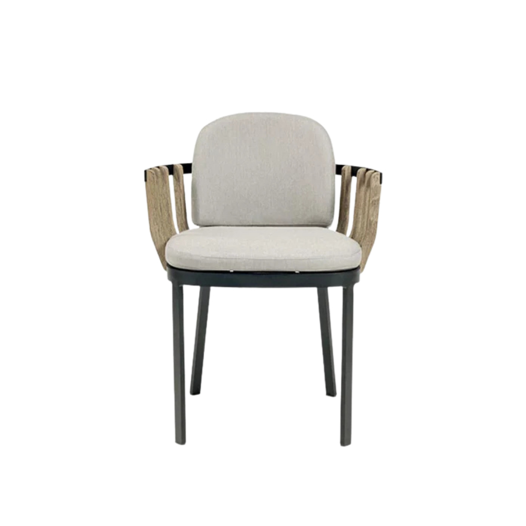 Ethimo Italian outdoor furniture in teak and refined finishes, displayed at Royal Interiors Singapore showroom