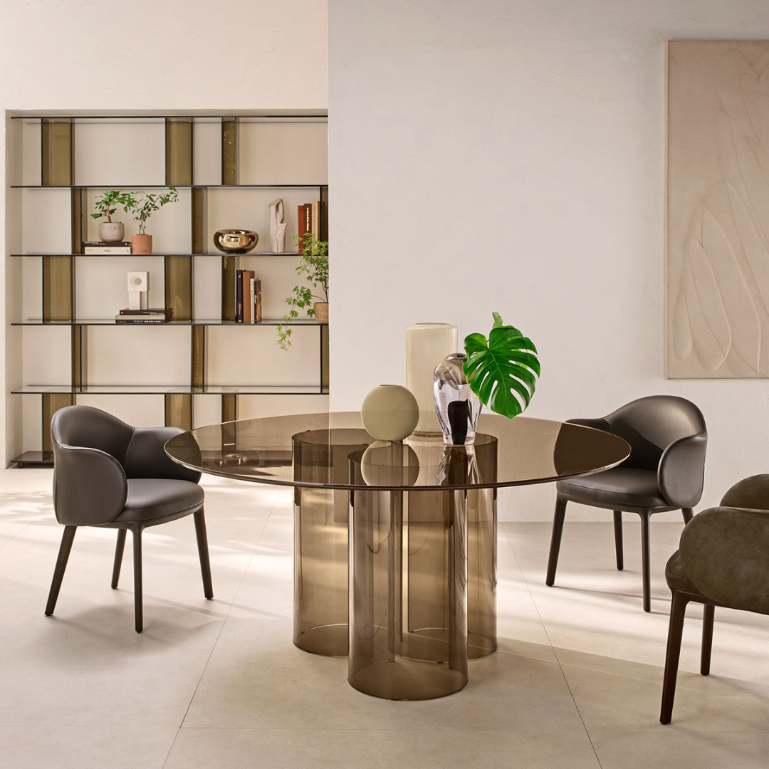 Fiam Italia designer glass furniture piece showcasing sculptural Italian craftsmanship and refined contemporary design.