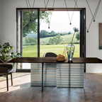 Fiam Italia designer glass furniture piece showcasing sculptural Italian craftsmanship and refined contemporary design.