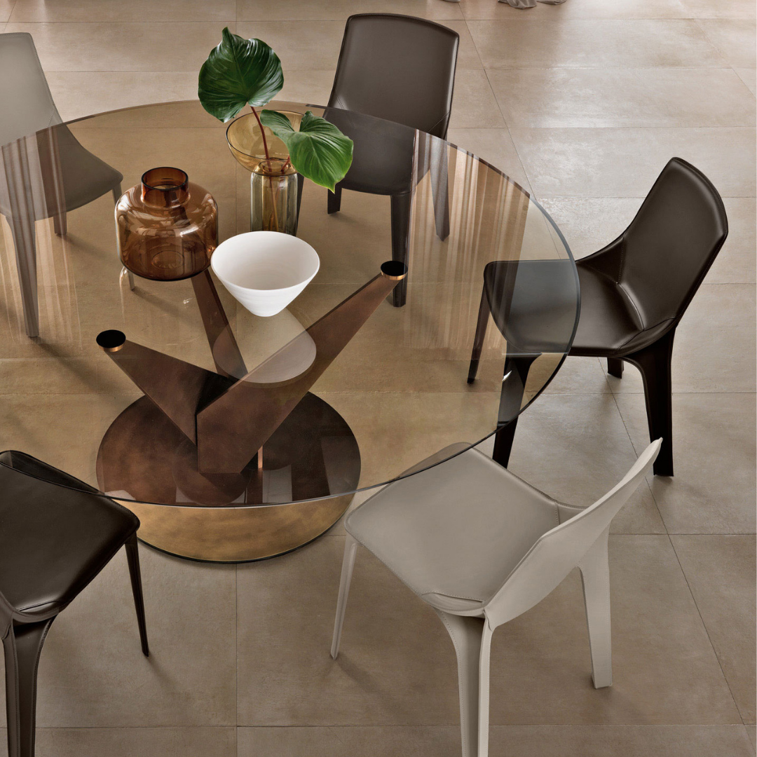 Fiam Italia designer glass furniture piece showcasing sculptural Italian craftsmanship and refined contemporary design.