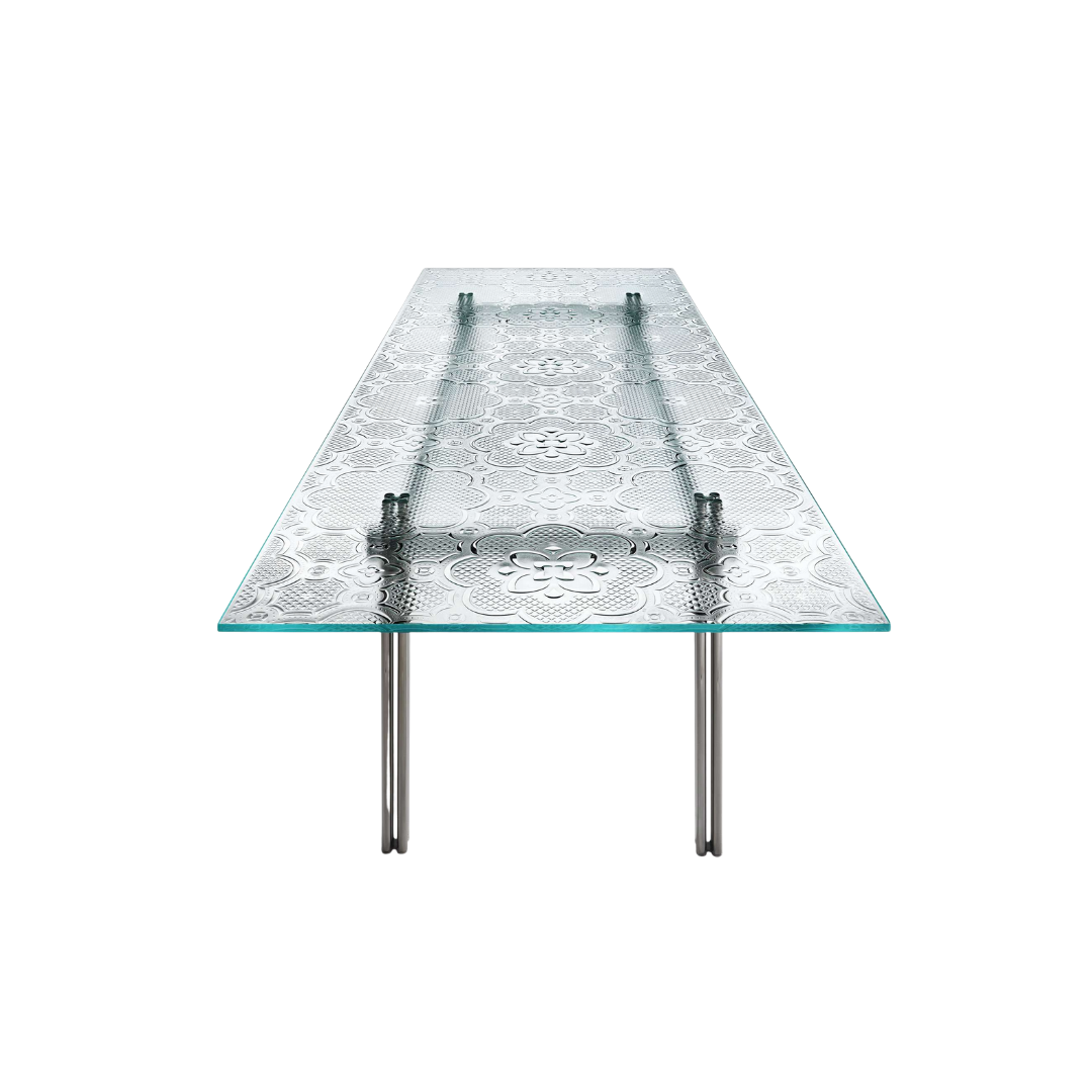 Fiam Italia designer glass furniture piece showcasing sculptural Italian craftsmanship and refined contemporary design.