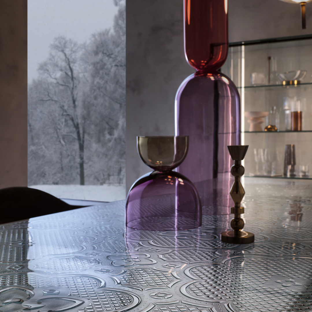 Fiam Italia designer glass furniture piece showcasing sculptural Italian craftsmanship and refined contemporary design.