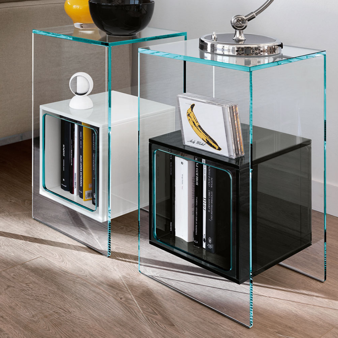 Fiam Italia designer glass furniture piece showcasing sculptural Italian craftsmanship and refined contemporary design.