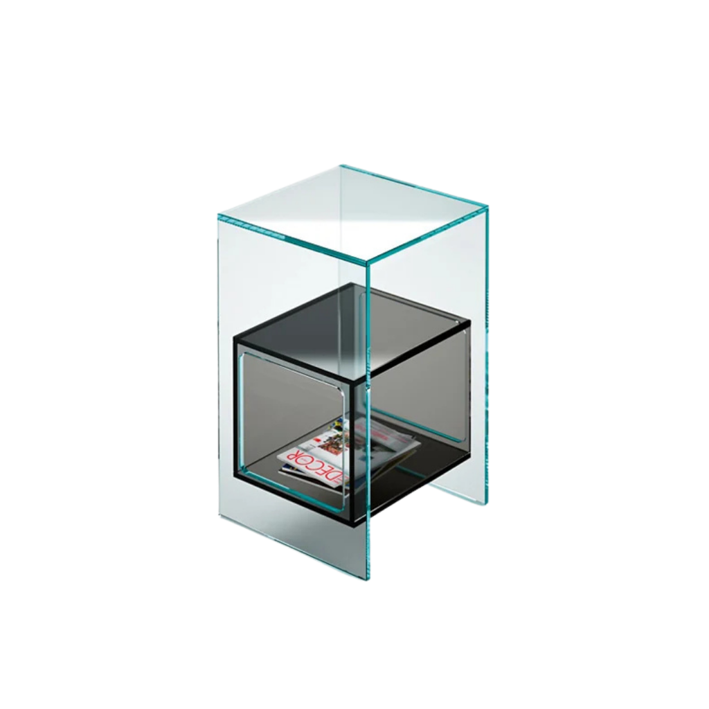 Fiam Italia designer glass furniture piece showcasing sculptural Italian craftsmanship and refined contemporary design.