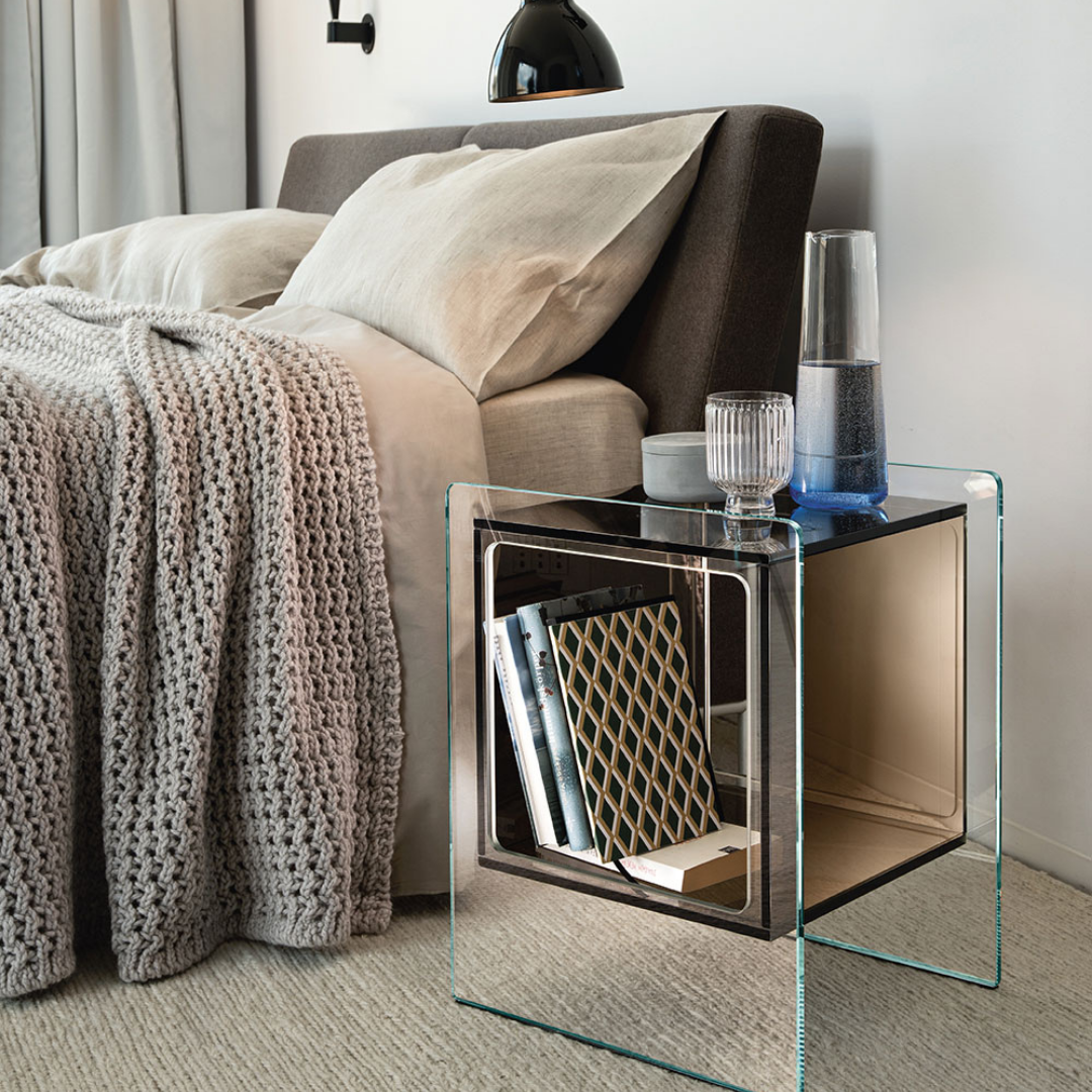 Fiam Italia designer glass furniture piece showcasing sculptural Italian craftsmanship and refined contemporary design.