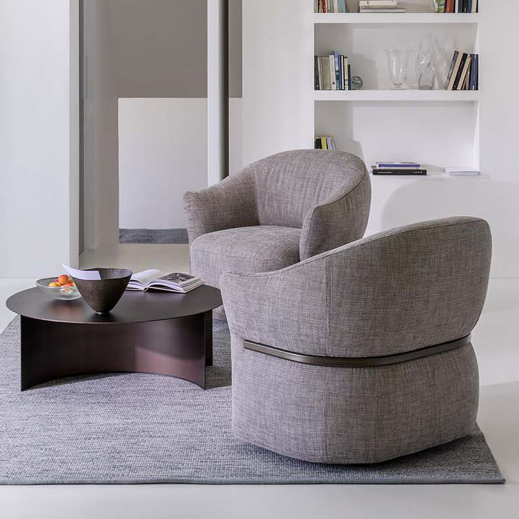 Luxury lounge armchair from Royal Interiors Singapore — designer seating crafted for modern comfort and timeless style.
