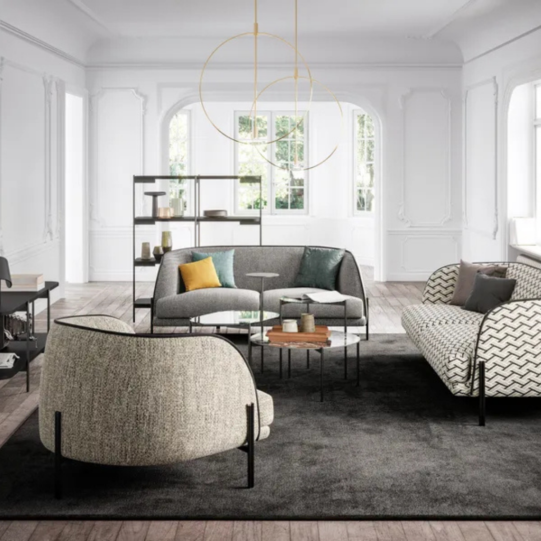 Liu Jo Living contemporary Italian furniture collection featuring modern sofas, chairs, and accent pieces at Royal Interiors Singapore.