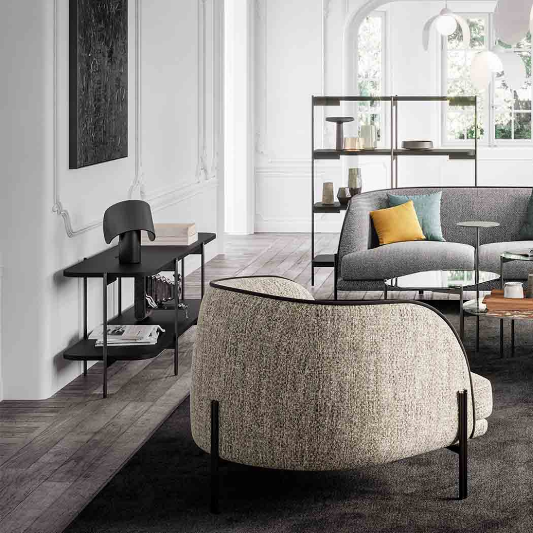 Liu Jo Living contemporary Italian furniture collection featuring modern sofas, chairs, and accent pieces at Royal Interiors Singapore.