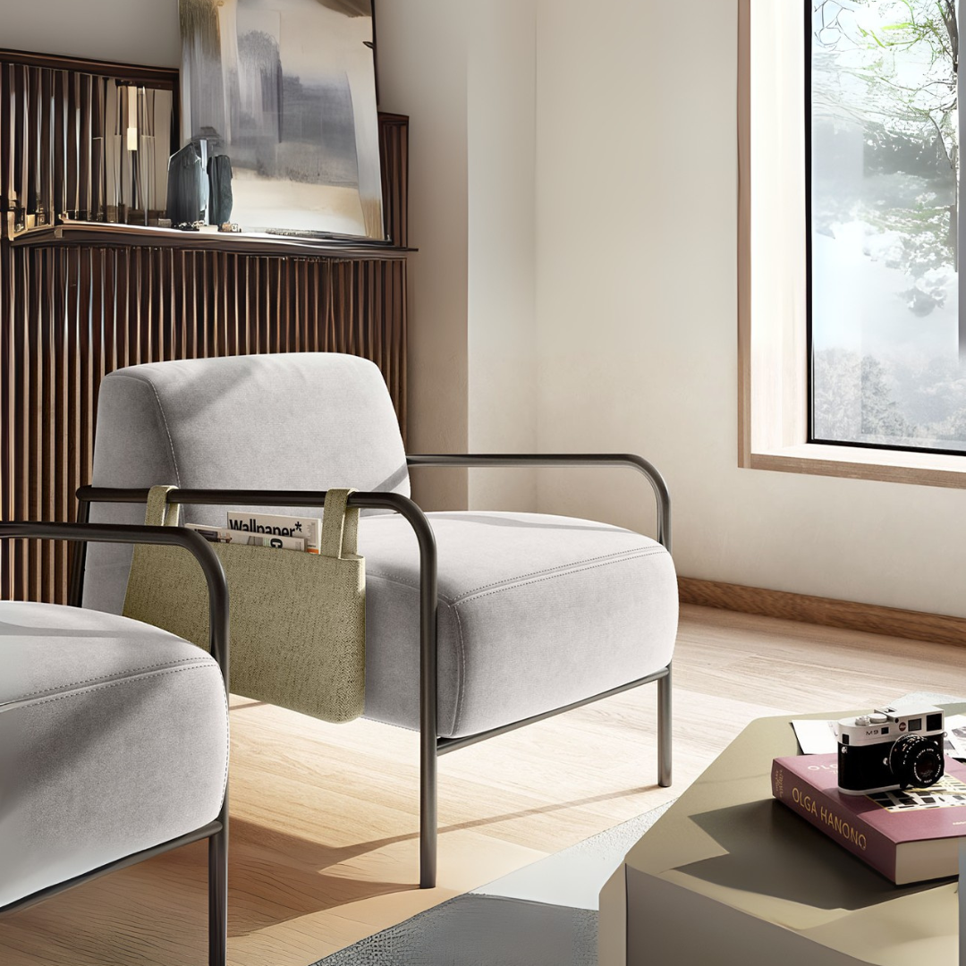 Natuzzi Editions indoor furniture including lounge armchairs, coffee tables, side tables, and bedside tables at Royal Interiors Singapore showroom.