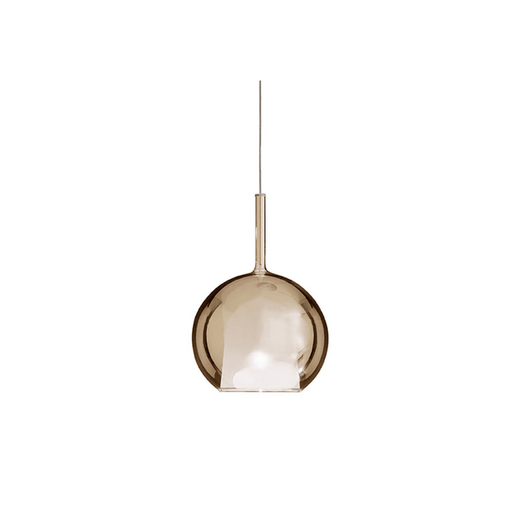 Penta Italian designer lighting featuring sculptural mirrored floor and pendant lights displayed in a luxury Singapore showroom