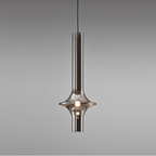 Penta Italian designer lighting featuring sculptural mirrored floor and pendant lights displayed in a luxury Singapore showroom