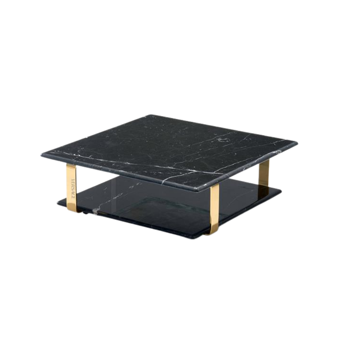 Versace Home furniture with signature Medusa and La Greca detailing, available at Royal Interiors Singapore.