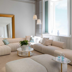 Versace Home furniture with signature Medusa and La Greca detailing, available at Royal Interiors Singapore.