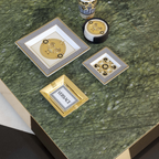 Versace Home furniture with signature Medusa and La Greca detailing, available at Royal Interiors Singapore.