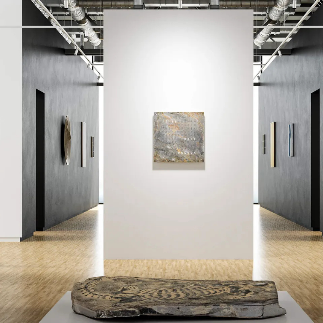 QLOCKTWO luxury word clock in contemporary interior setting, available at Royal Interiors Singapore