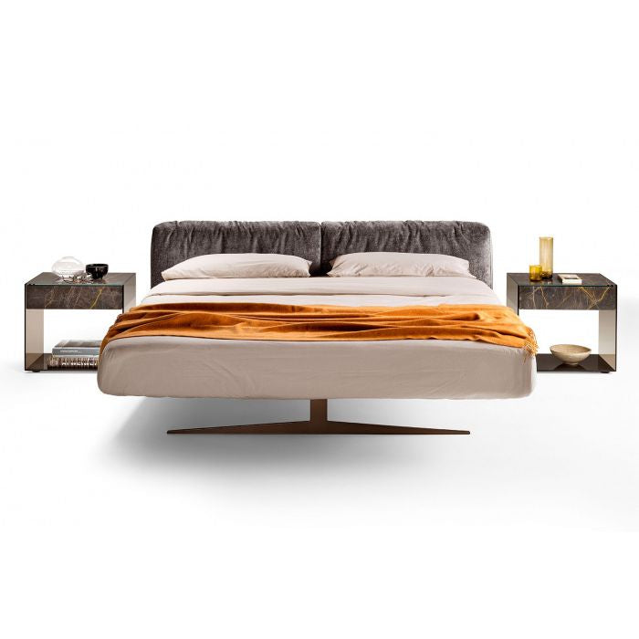 Steel Soft King Bed with Lighting Under Base