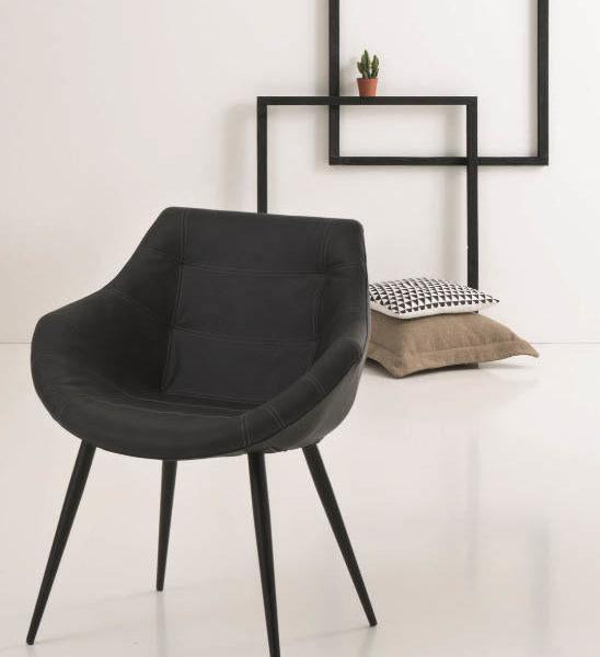 Max Lounge Padded Design Armchair Wood Base, Eforma